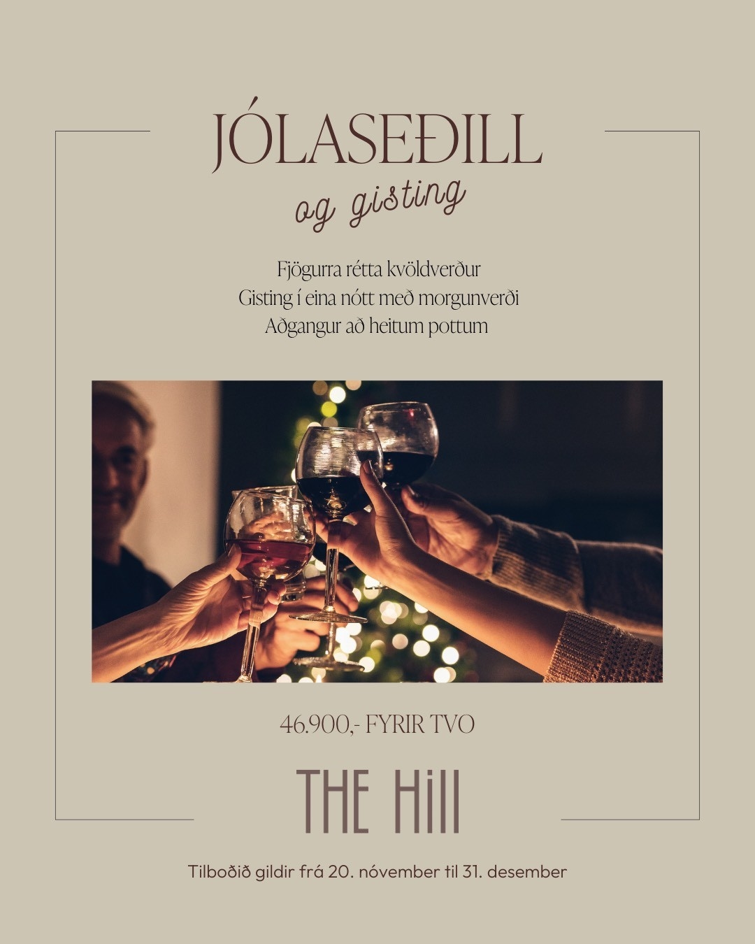 Jólaseðill / Christmas menu The Hill Hotel 